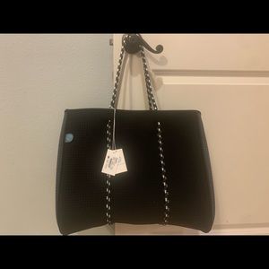 Black and gray Neoprene tote